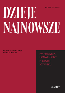 Dzieje Najnowsze : [kwartalnik poświęcony historii XX wieku] R. 49 z. 3 (2017), Title pages, Contents