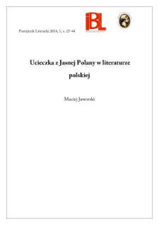 Ucieczka z Jasnej Polany w literaturze polskiej