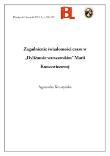Zagadnienie świadomości czasu w „Dyliżansie warszawskim” Marii Kuncewiczowej