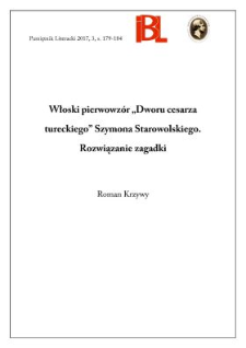 Włoski pierwowzór „Dworu cesarza tureckiego” Szymona Starowolskiego. Rozwiązanie zagadki