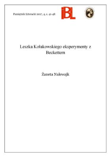 Leszka Kołakowskiego eksperymenty z Beckettem