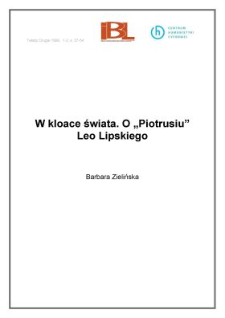 W kloace świata. O "Piotrusiu" Leo Lipskiego