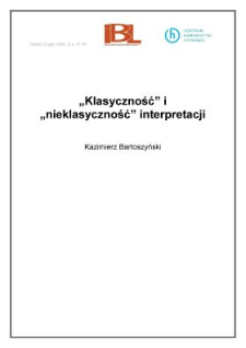 "Klasyczność" i "nieklasyczność" interpretacji