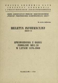 Sprawozdania z badań problemu MR I. 28 w latach 1976-1980.