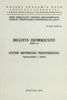 System gospodarki przestrzennej : sprawozdanie z badań.