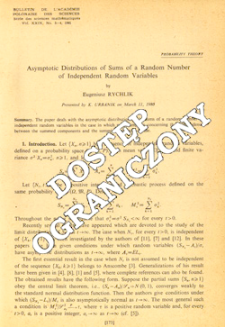 Asymptotic distributions of sums of a random number of independent random variables