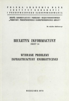 Wybrane problemy infrastruktury energetycznej.