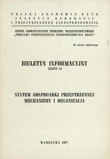 System gospodarki przestrzennej : mechanizmy i organizacja