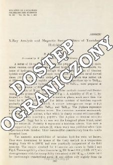 X-Ray Analysis and Magnetic Susceptibilites of Tantalum Hydrides.