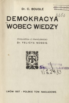 Demokracya wobec wiedzy