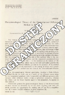 Phenomenological Theory of the Electrothermal Diffusion Method in Fluids.