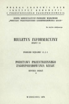 Podstawy przestrzennego zagospodarowania kraju : synteza badań. [Cz.] 1, Problem węzłowy 11.2.1