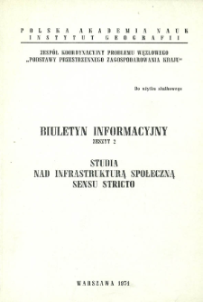 Studia nad infrastrukturą społeczną sensu stricto