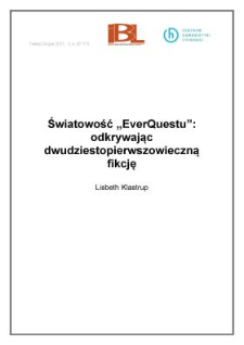 Światowość "EverQuestu": odkrywając dwudziestopierwszowieczną fikcję