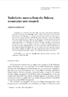 Radiolarite sources from the Bakony mountains: new research