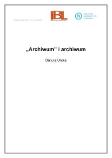 „Archiwum” i archiwum