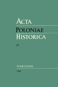 Acta Poloniae Historica T. 3 (1960), Strony tytułowe, spis treści