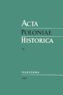 Acta Poloniae Historica T. 11 (1965), Strony tytułowe, spis treści