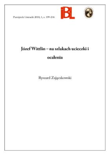 Józef Wittlin – na szlakach ucieczki i ocalenia
