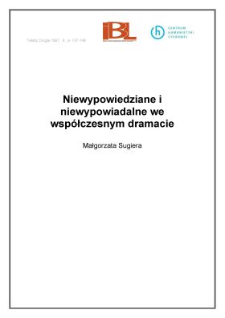 Niewypowiedziane i niewypowiadalne we współczesnym dramacie