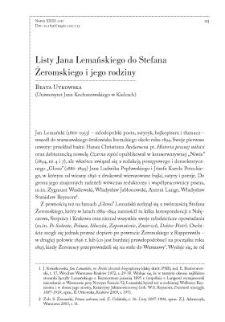 Listy Jana Lemańskiego do Stefana Żeromskiego i jego rodziny