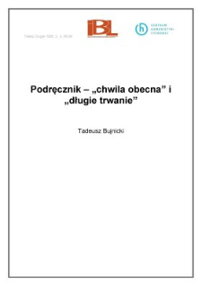 Podręcznik - "chwila obecna" i "długie trwanie"