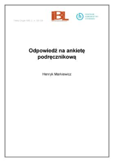 Odpowiedź na ankietę podręcznikową