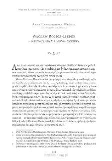 Wacław Rolicz-Lieder – niewczesny i nowoczesny
