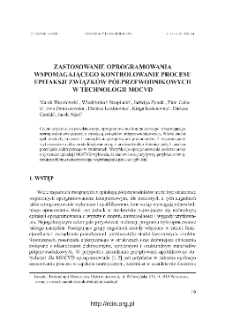 Zastosowanie oprogramowania wspomagającego kontrolowanie procesu epitaksji związków półprzewodnikowych w technologii MOCVD = The application of semiconductor epitaxy supporting software in MOCVD technology