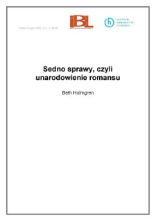 Sedno sprawy, czyli unarodowienie romansu