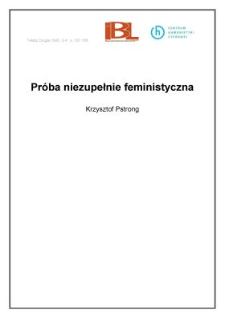 Próba niezupełnie feministyczna