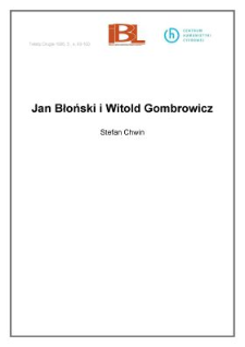 Jan Błoński i Witold Gombrowicz