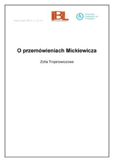 O przemówieniach Mickiewicza