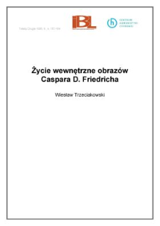 Życie wewnętrzne obrazów Caspara D. Friedricha