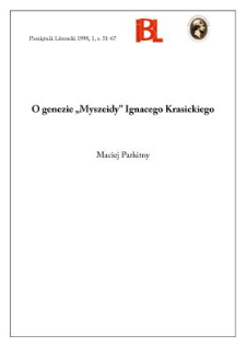 O genezie "Myszeidy" Ignacego Krasickiego