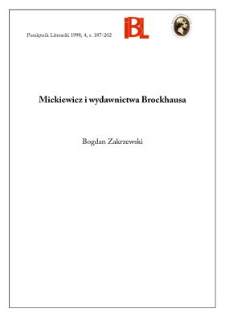 Mickiewicz i wydawnictwa Brockhausa