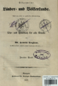 Allgemeine Länder und Völkerkunde : nebst einem Abriss der physikalischen Erdgeschreibung : ein Lehr- und Hausbuch für alle Stände. Bd. 2