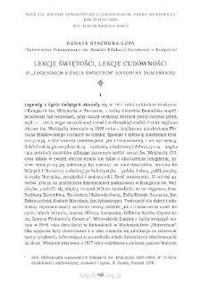 Lekcje świętości, lekcje cudowności. O „Legendachz życia świętych” Antoniny Domańskiej