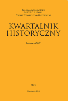 Kwartalnik Historyczny R.125 nr 2 (2018), Strony tytułowe, Spis treści