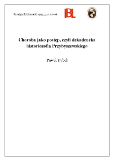 Choroba jako postęp, czyli dekadencka historiozofia Przybyszewskiego