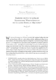 Barwne ok(n)o w listach Stanisława Wyspiańskiego do Lucjana Rydla z 1890 roku