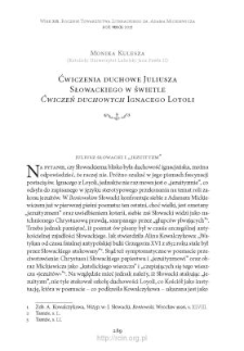 Ćwiczenia duchowe Juliusza Słowackiego w świetle „Ćwiczeń duchowych” Ignacego Loyoli