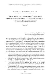 „Widnokrąg sprawy polskiej” w świetle wykładów bolońskich Teofila Lenartowicza i Stefana Buszczyńskiego