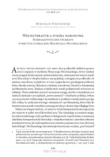 „Weltliteratur” a poezja narodowa. Komparatystyczne dylematy w krytyce literackiej Maurycego Mochnackiego