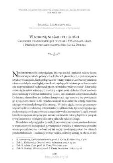 W stronę nieśmiertelności. Człowiek transcendujący w „Fiasku” Stanisława Lema i „Perfekcyjnej niedoskonałości” Jacka Dukaja