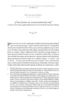 „Ćwiczenia na zastanawianie się”. O pracy edytora rękopiśmiennych notatek Bolesława Prusa