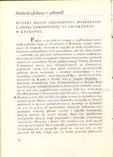 Wyniki badań obozowiska myśliwców epoki lodowcowej na Zwierzyńcu w Krakowie