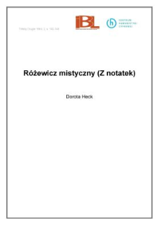 Różewicz mistyczny (Z notatek)