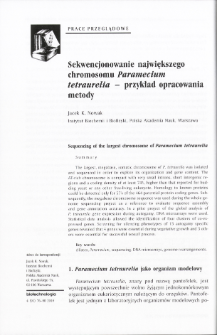 Sekwencjonowanie największego chromosomu Paramecium tetraurelia - przykład opracowania metody