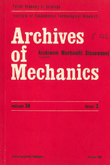 Archives of Mechanics Vol. 34 nr 3 (1982)